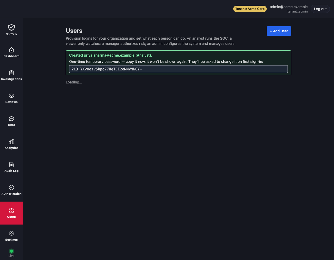 Promoting the tenant analyst to manager