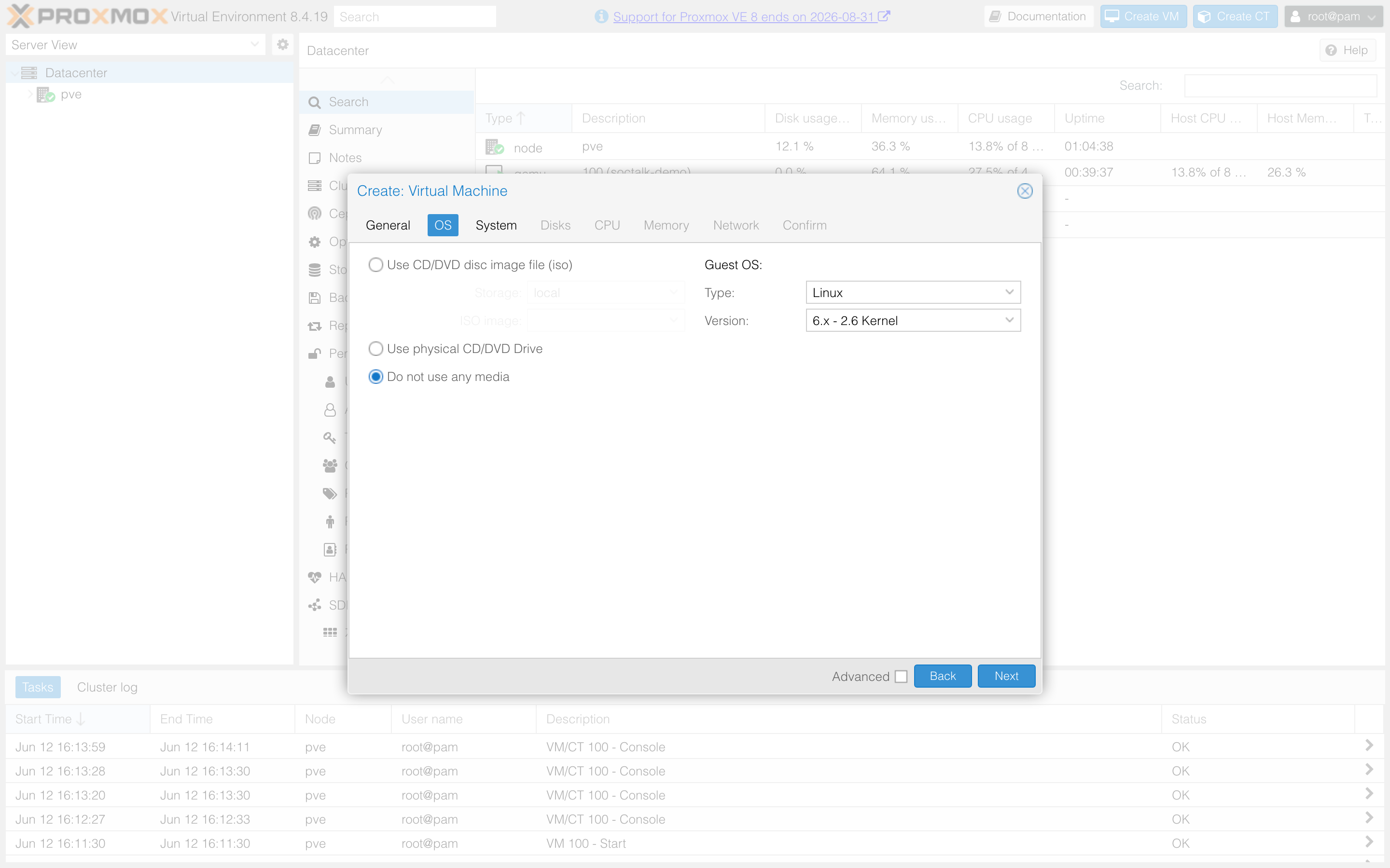 Create VM — OS