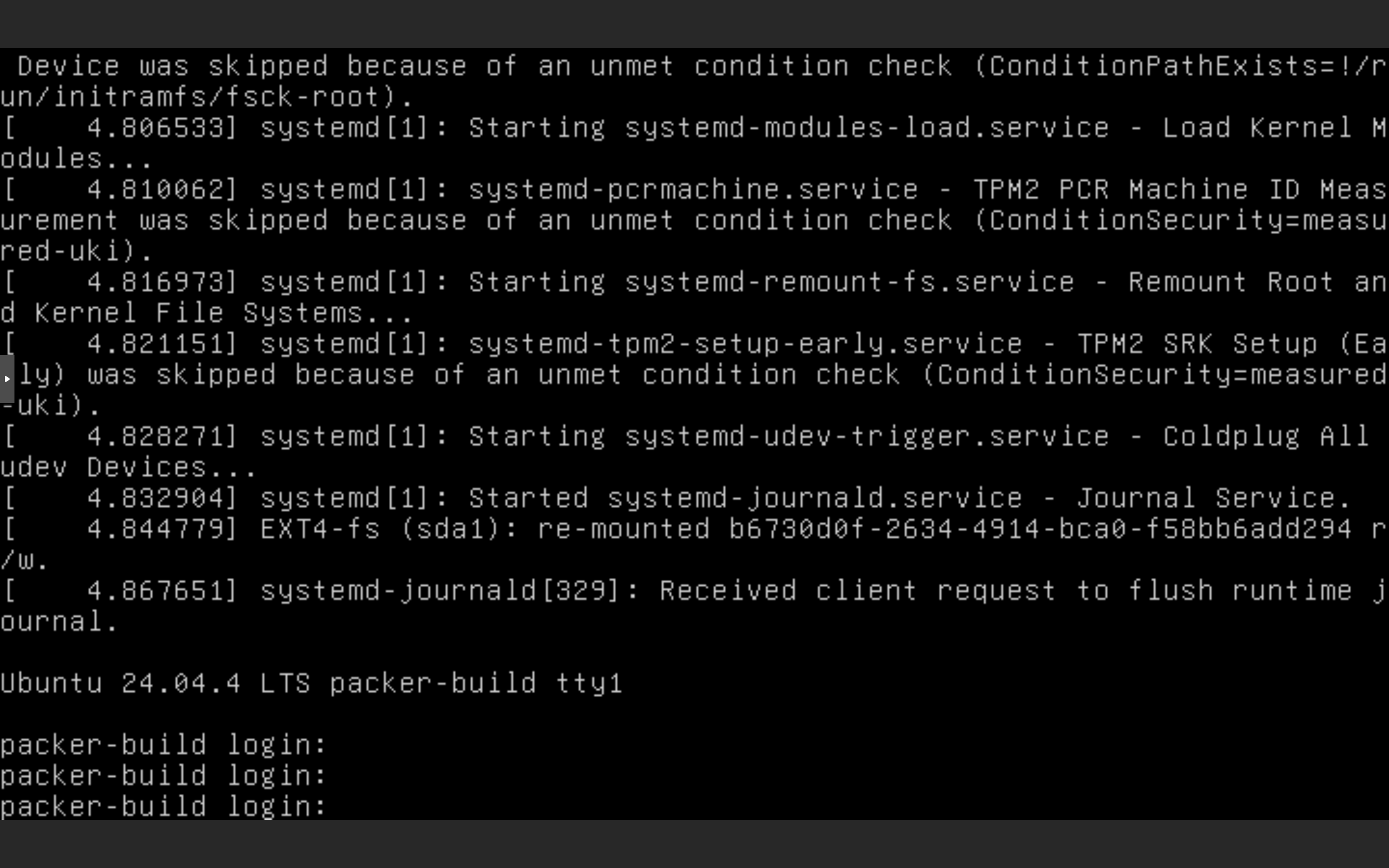 Console — booted