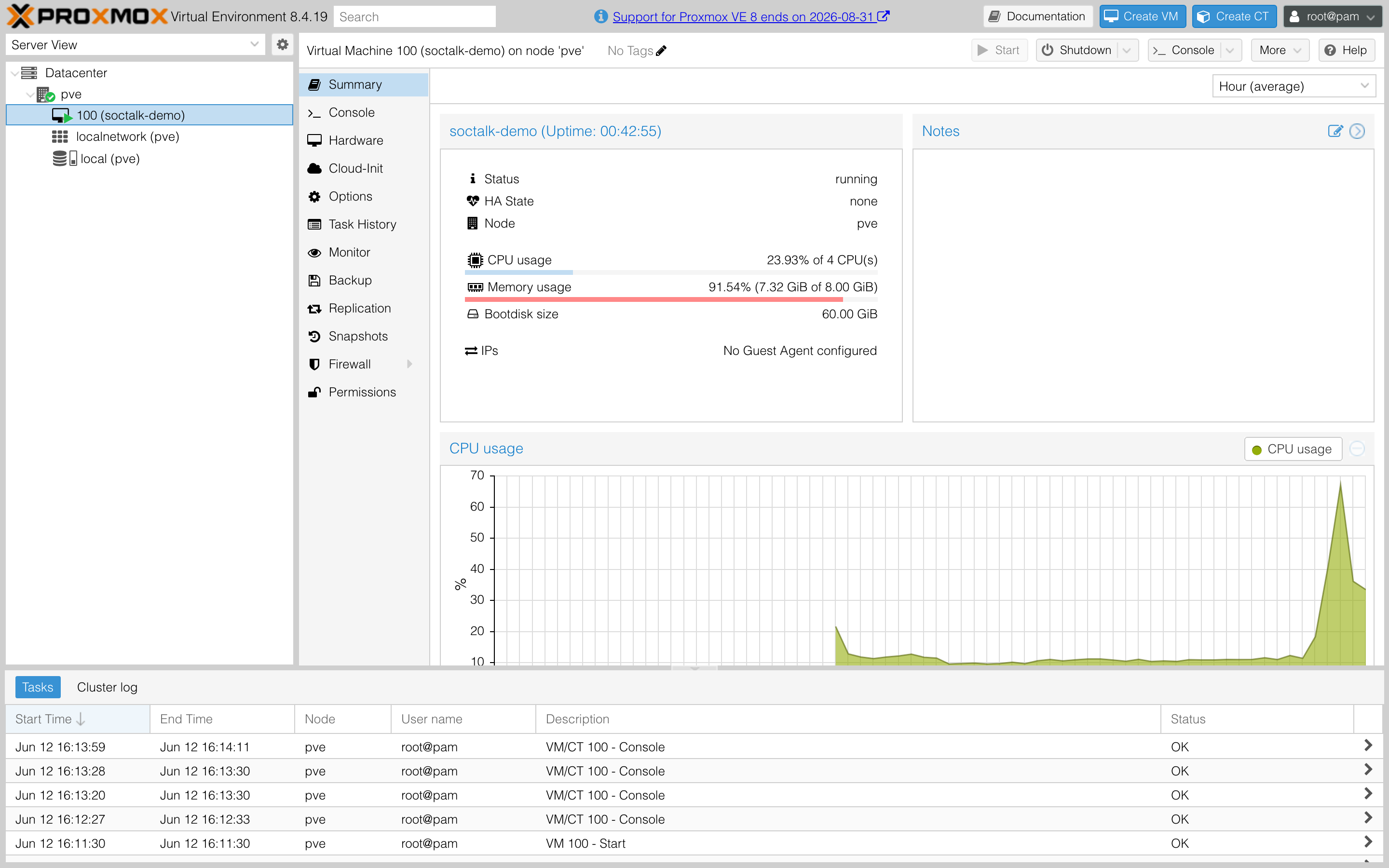 VM running