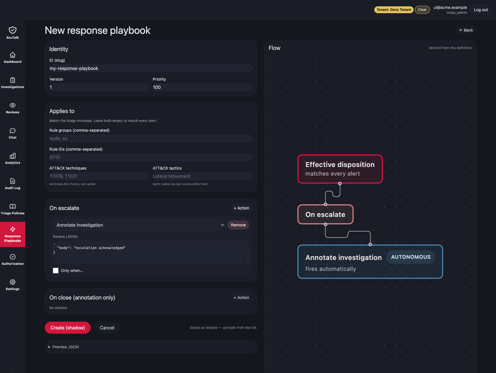 The blank no-code editor