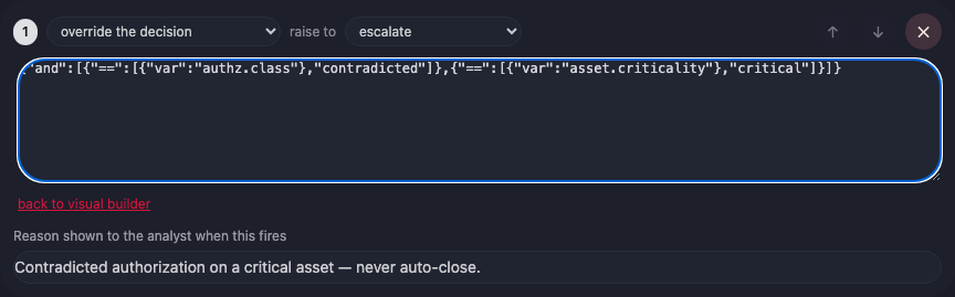 Authoring a condition as JSON