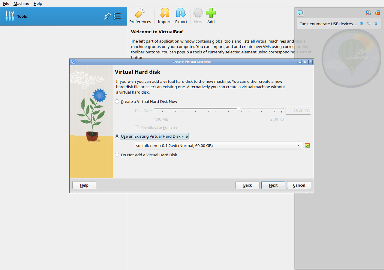 Use existing disk